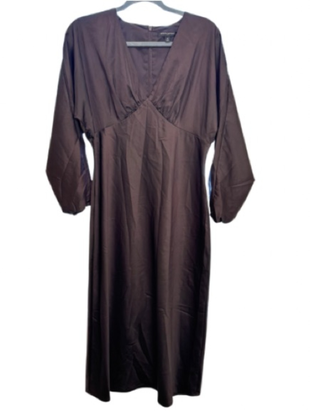 Banana Republic Chocolate Brown V-Neck Midi Dress Size 10 Coquette Classy Sexy